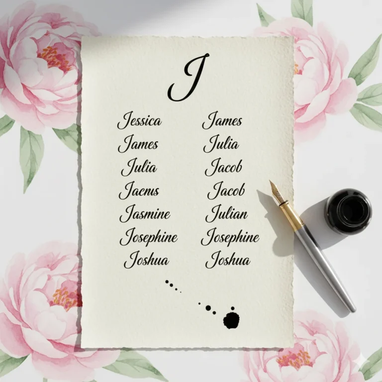 MIDDLE NAMES THAT START WITH J